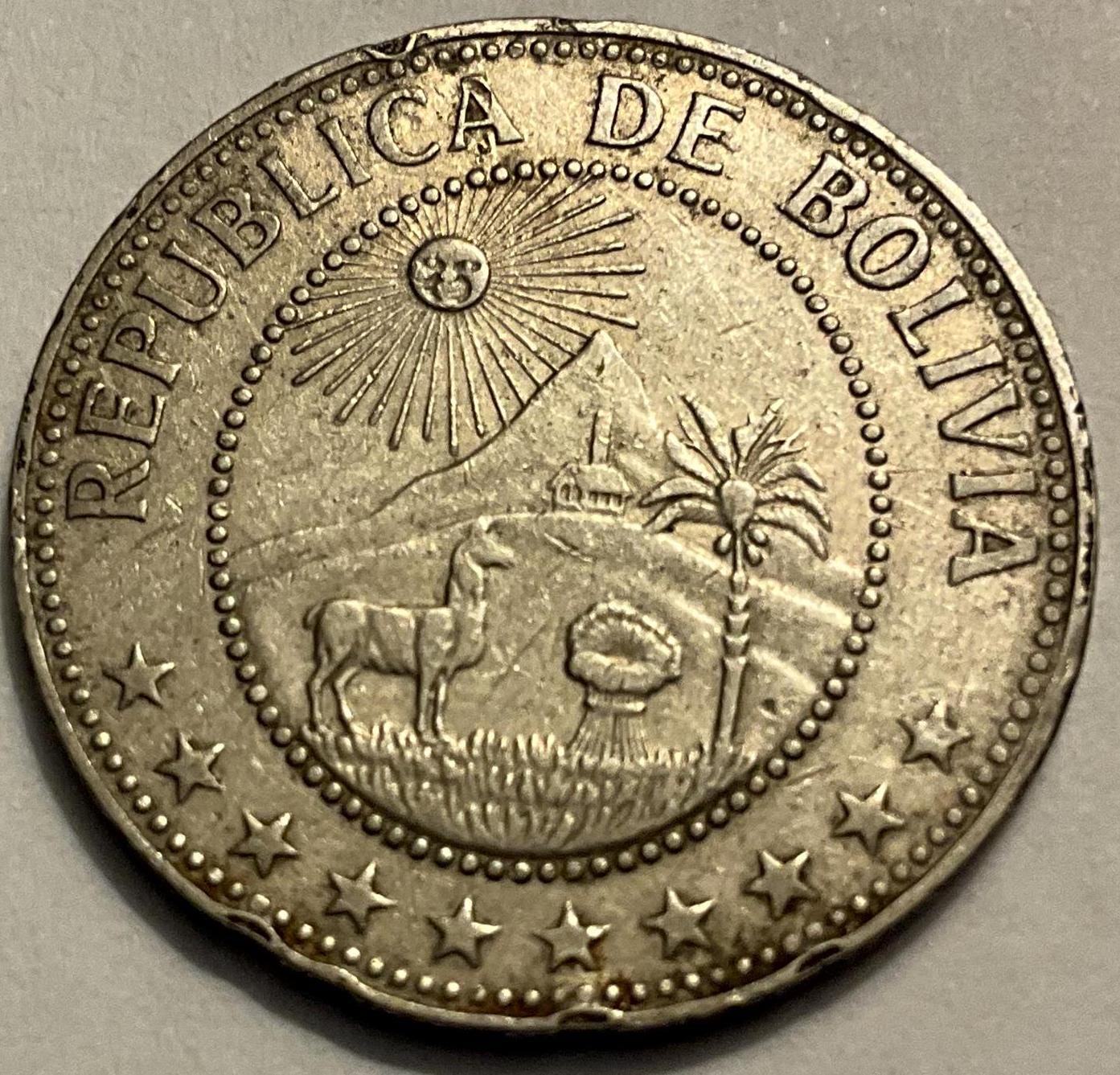 1965年50センターボ　硬貨　古銭　 1965年ボリビア50センターボ硬貨 - Etsy 日本