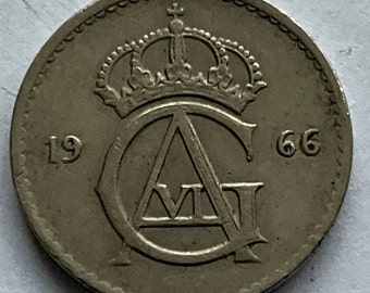 1966 Sweden 25 Ore Coin