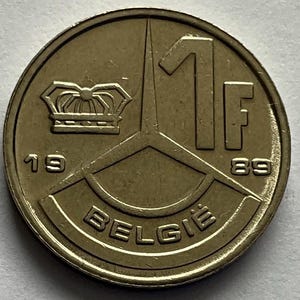 1989/1990/1991 Belgium 1 Franc Baudouin I Coins - Etsy