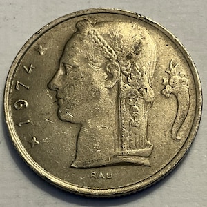 1974 Belgium 5 Francs Coin