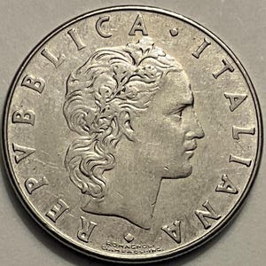 1977 Italy 50 Lire Coin