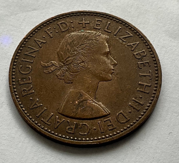 1964/1965 エリザベス 2 世 1 ペニー硬貨 - Etsy 日本