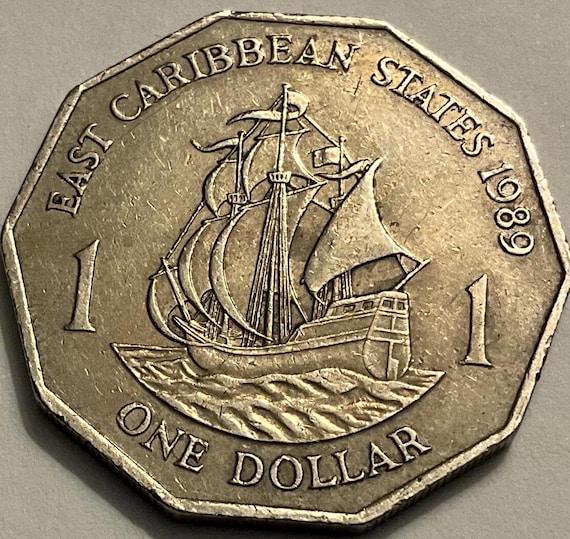 1989 East Caribbean States Elizabeth II One Dollar Coin - Etsy