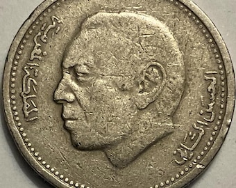 1987 Marruecos 1/2 Dirham Hassan II Moneda