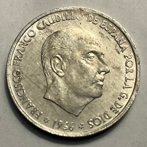 1966 Spain 50 Centimos Francisco Franco Coin