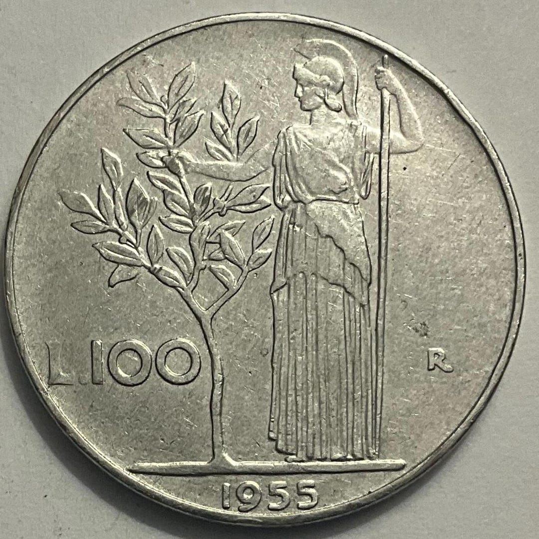 1955年イタリア100リラ硬貨 - Etsy 日本