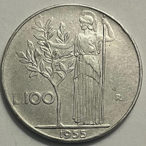 1955 Italy 100 Lire Coin