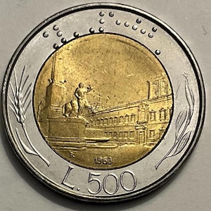 1983/1989 Italy 500 Lire Coins