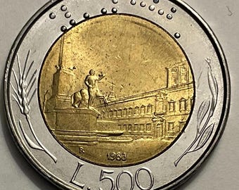 イタリア共和国　ミケランジェロ生誕５００周年記念　５００リレ 銀貨　１９７５ 500 Lire (Michelangelo) - Italy – Numista
