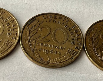 20 centimes de francs France 1963 - Lagriffoul, TB, sous pochette