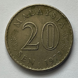 1973 Malaysia 20 Sen Coin