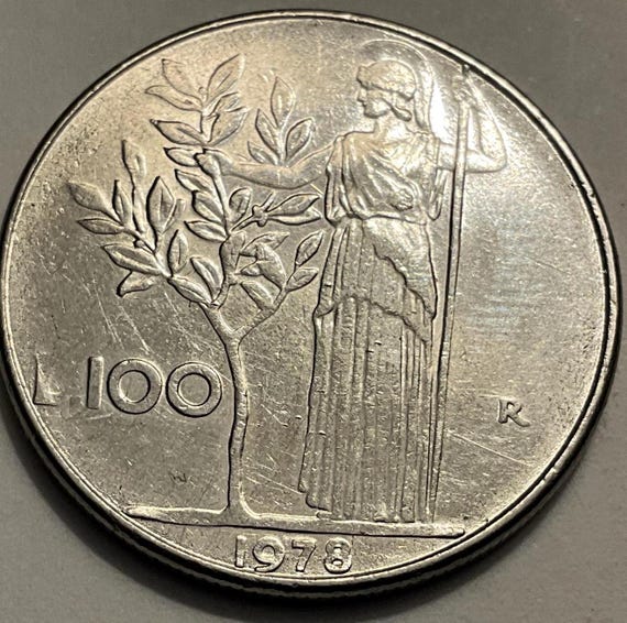 1978年イタリア100リラ硬貨2枚 - Etsy 日本