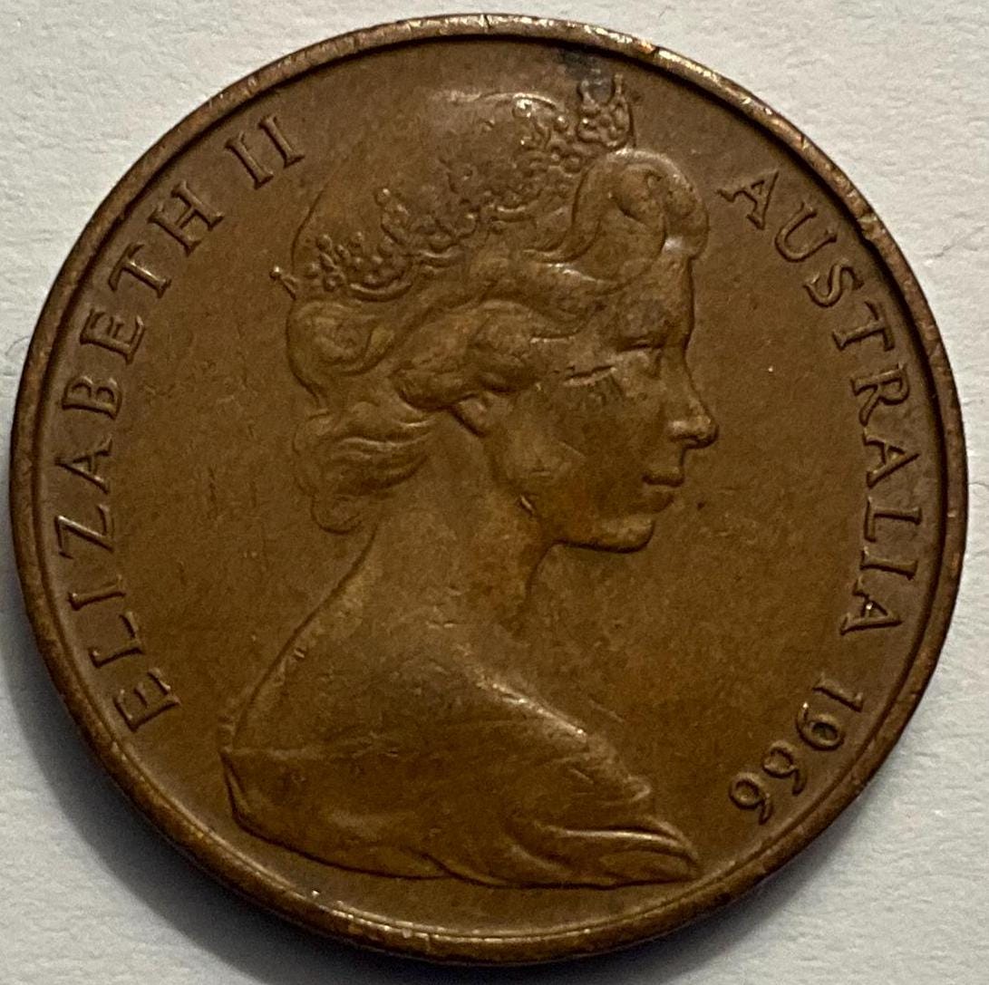 オーストラリア Australia エリザベス2世 50セント銀貨 1966年