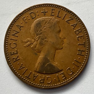 1963 Queen Elizabeth II One Penny Coin