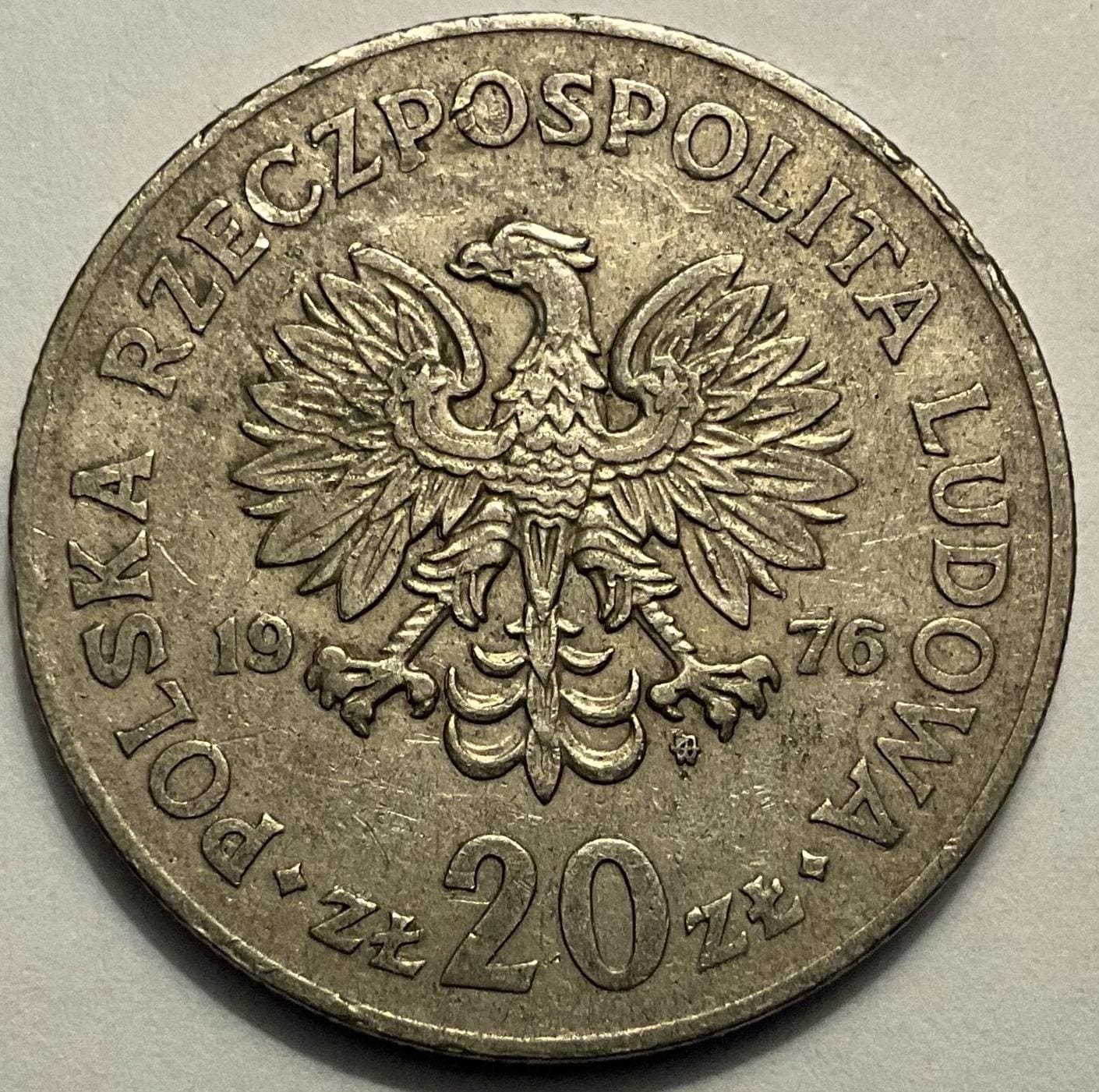 1976 Poland 20 Zlotys Marceli Nowotko Coin - Etsy