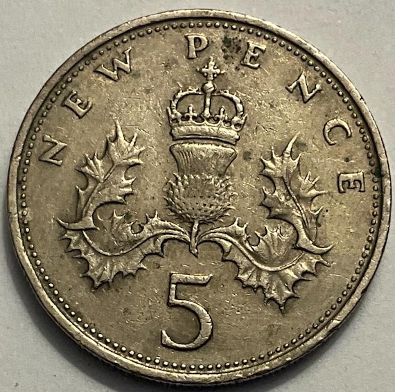 1970/1989年エリザベス2世5ペンス硬貨 - Etsy 日本