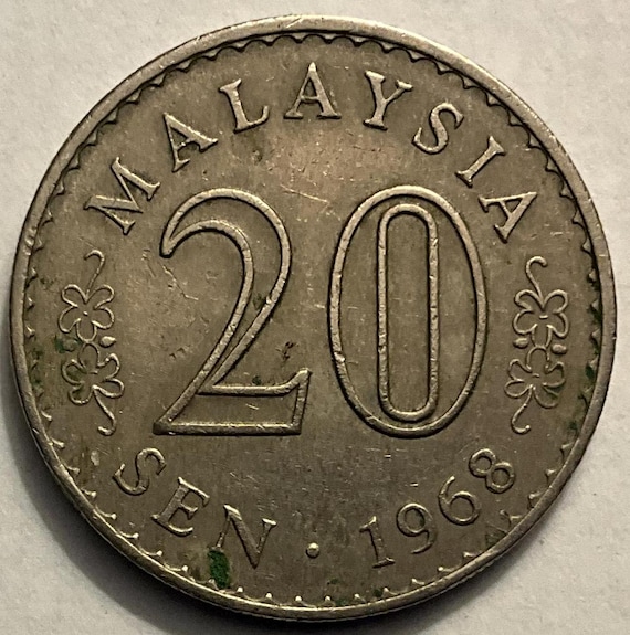 1968/1969 マレーシア 20 セン硬貨 - Etsy 日本