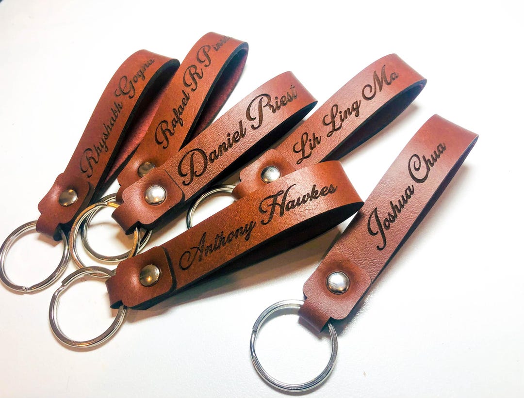 Leather Keychains Models Customised Leather Keychain - Etsy