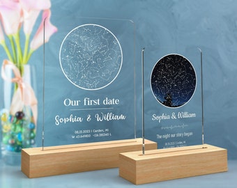 Custom star map by date night light-Personalized first date map night lights-Personalized couples gift anniversary gift