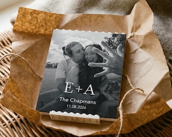 Custom Photo Building Block Puzzle - Personalized Photo Block Frame - Engagement & Wedding Anniversary Gift