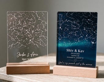 Custom star map by date night light-The night we met star map night lights-Custom couples gift-Personalized anniversary gift for Her & Him