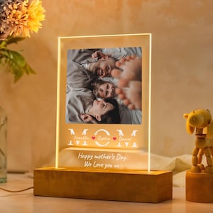 Personalisiertes Mom Fotoschild mit Ständer - Personalisierte Fotogeschenke für Mama - Glücklicher Muttertag