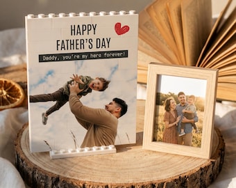 Custom Puzzles with Dad Photo Blocks Puzzles - Personalized Picture Puzzle Gifts for Dad - Happy Fathers Day