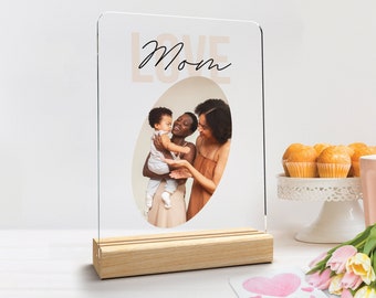 Custom Acrylic Photo Plaque with Stand - Personalized Photo Collage Plaque for Mom - Mothers Day Gifts - Personalized Gifts for Mom & Her