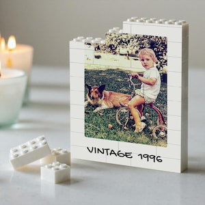 30th Birthday Custom Puzzle Vintage 1996 Design, Photo Block Puzzles Retro Photograph Ready-to-Assemble Gifts image 1