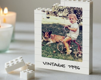 30th Birthday Custom Puzzle Vintage 1996 Design, Photo Block Puzzles Retro Photograph Ready-to-Assemble Gifts