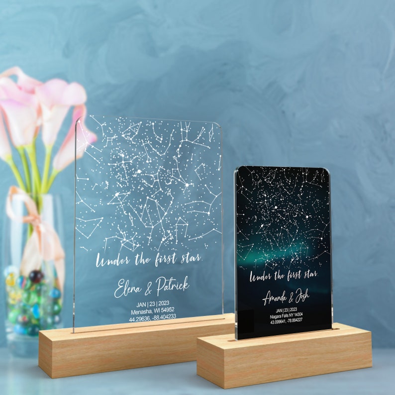 Custom star map by date night light-The night we met star map night lights-Custom couples gift-Personalized anniversary gift for Her & Him image 8