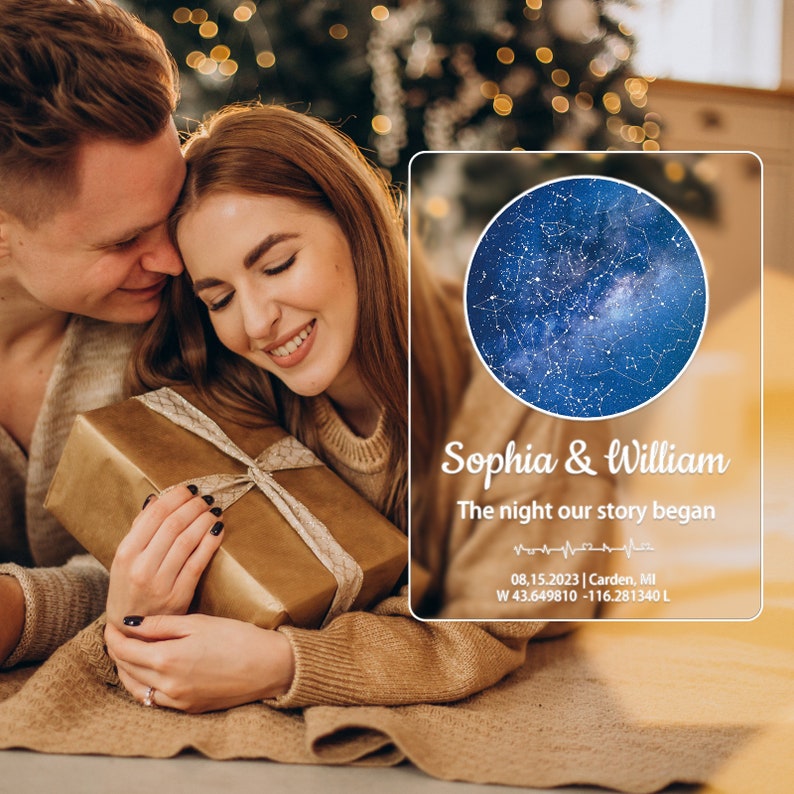 Custom star map by date night light-Personalized first date map night lights-Personalized couples gift anniversary gift image 5