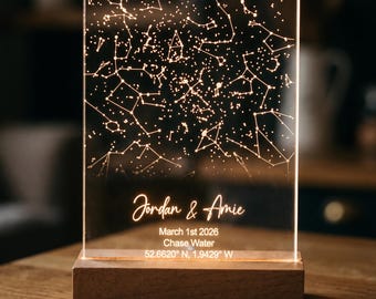 Custom Star Map by Date Night Light - The Night We Met Gifts - Custom Couples Gift for Her & Him with Memory