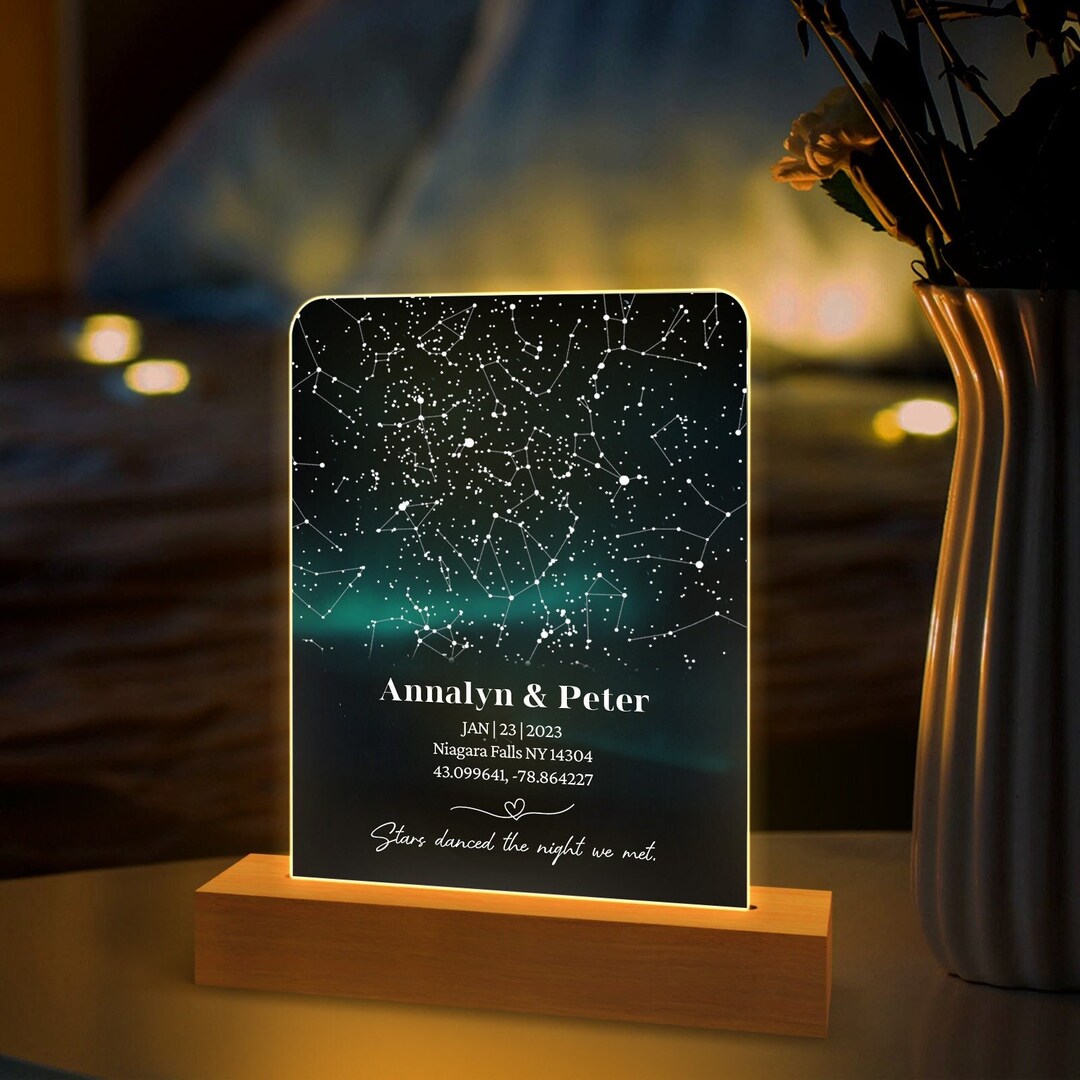 Custom Star Map by Date Night Light-the Night We Met Star Map Night ...