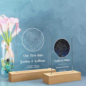 Custom star map by date night light-Personalized first date map night lights-Personalized couples gift anniversary gift image 6