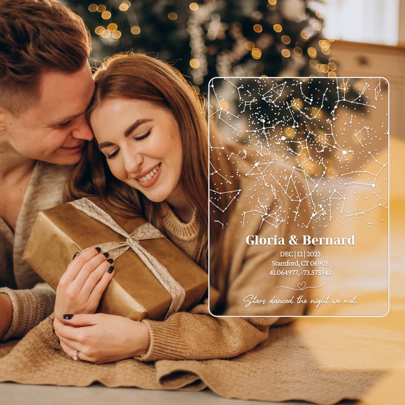Custom star map by date night light-The night we met star map night lights-Custom couples gift-Personalized anniversary gift for Her & Him image 6