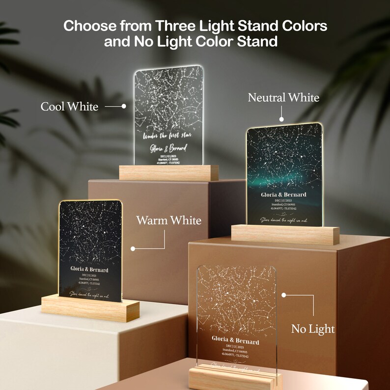 Custom star map by date night light-The night we met star map night lights-Custom couples gift-Personalized anniversary gift for Her & Him image 4