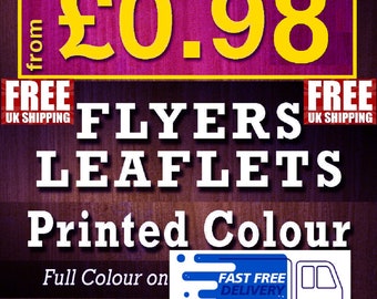 A6 A5 A4 Flyers Leaflets Printed Full Colour Flyer Leaflet Printing 130gsm silk 