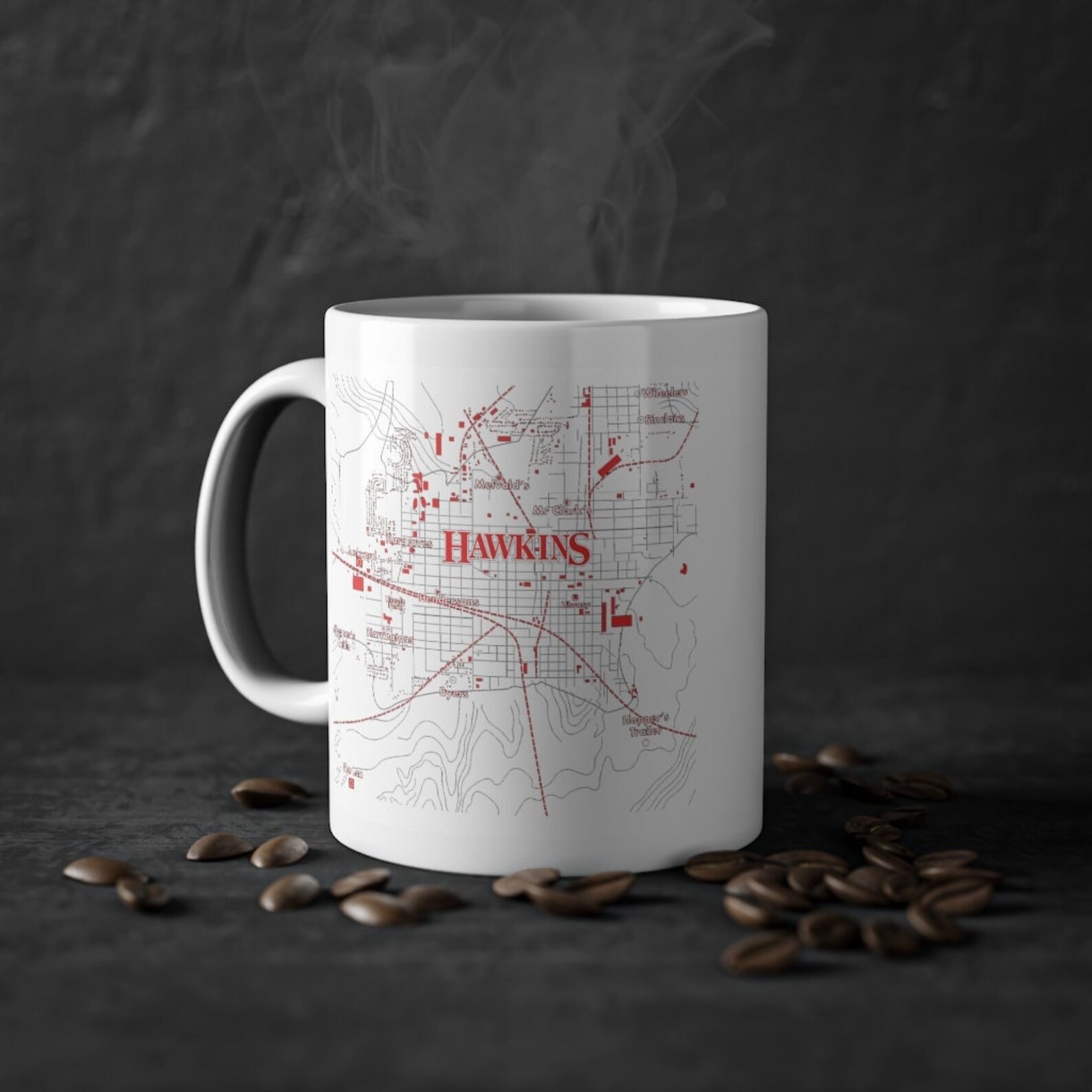 Map of Hawkins Indiana From Stranger Things Netflix Etsy