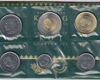 2023 King Charles III Uncirculated set Canadian Non-Circulation 6-coin Set