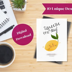 Very Punny Food Card Collection, Punny Greeting Cards, Digital Greeting Cards, Printable Greeting Cards, Unique Cards