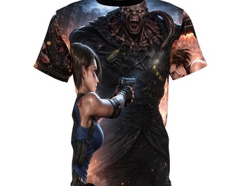 Camiseta del remake de RE3 / Estampado integral de escena de terror