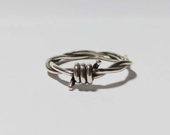 Stacheldraht Ring, Goth Ring, Punk Ring, edgy Ring Dünner Ring minimalistischen Ring, Herrenring Spike Kettenring Punk Ring Stacheldraht Ring