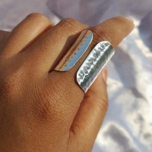 Solide 925 Sterling Silber Ring, Breite Bandring, gehämmert breite Fidget Band, Meditation Ring, Jubiläum Ring für Geschenk, Bandring für Frauen Bild 9