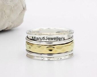 925 Sterling Silver Spinner Ring, Minimalist Spinner, Handmade Ring, 925 Sterling Silver Ring, Meditation Ring, Fidget Ring, Boho Ring, 009