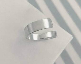 925 Silver Ring, Sterling Silver Wrap Ring, Minimalist Ring, Thin Band Silver Ring, Layer Ring, Stackable Ring, Everyday Ring, Matte Ring