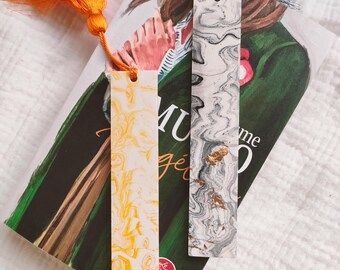 Handmade bookmarks in eco resin or Jesmonite.