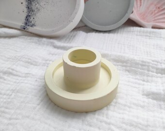 eco resin straight candle holder, jesmonite, interior decoration