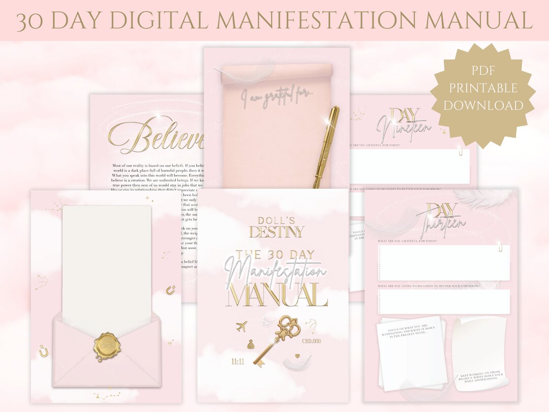 30 Day Digital Manifestation Manual // Law of Attraction Journal ...