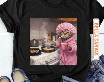 Camiseta divertida de ama de casa con gato, camiseta vintage de gato, camiseta de chiste de la generación Z, regalo de cerebro estúpido, regalo para amantes de los gatos, camiseta divertida de gatito, camiseta genial de gato